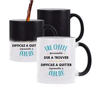 Planetee Mug magique thermoréactif Formidable Cheffe | tasse change couleur chaleur idée cadeau travail collègue départ retraite anniversaire Noël femme