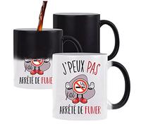 Planetee Mug magique thermoréactif J'peux pas Arrêté de fumer tasse change couleur chaleur humour idée cadeau anniversaire Noël homme femme