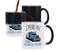 Planetee Mug magique thermoréactif J'peux pas Chauffeur-routier tasse change couleur chaleur humour idée cadeau anniversaire Noël homme femme