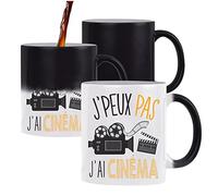 Planetee Mug magique thermoréactif J'peux pas Cinéma tasse change couleur chaleur humour idée cadeau anniversaire Noël homme femme