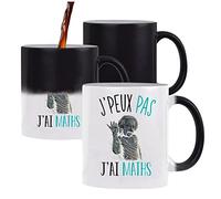Planetee Mug magique thermoréactif J'peux pas Maths Einstein tasse change couleur chaleur humour idée cadeau anniversaire Noël homme femme