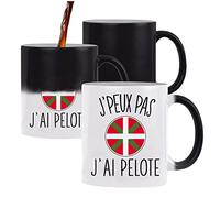 Planetee Mug magique thermoréactif J'peux pas Pelote basque tasse change couleur chaleur humour idée cadeau anniversaire Noël homme femme