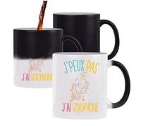 Planetee Mug magique thermoréactif J'peux pas Saxophone tasse change couleur chaleur humour idée cadeau anniversaire Noël homme femme