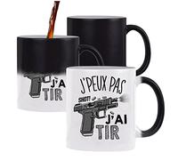 Planetee Mug magique thermoréactif J'peux pas Tir armes tasse change couleur chaleur humour idée cadeau anniversaire Noël homme femme