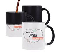 Planetee Mug magique thermoréactif Jumelle Irremplaçable tasse change couleur chaleur idée cadeau famille Soeur Anniversaire Noël