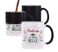 Planetee Mug magique thermoréactif Mathilde la plus belle tasse change couleur chaleur idée cadeau fête des Mères anniversaire Noël sœur tata marraine femme