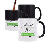 Planetee Mug magique thermoréactif Meilleur Ami de tous les temps | Idée Tasse Cadeau Ami Pote Copain Friendship Amitié Anniversaire Noël