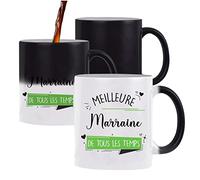 Planetee Mug magique thermoréactif Meilleure Marraine de tous les temps | tasse change couleur chaleur idée cadeau famille amis Marraine Anniversaire Noël