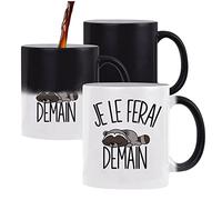 Planetee Mug magique thermoréactif Raton Laveur Je le ferai demain thermoréactive changement couleur chaleur idée cadeau anniversaire Noël homme femme