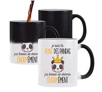 Planetee Mug magique thermoréactif Reine des pandas tasse change couleur chaleur idée cadeau métier anniversaire Noël