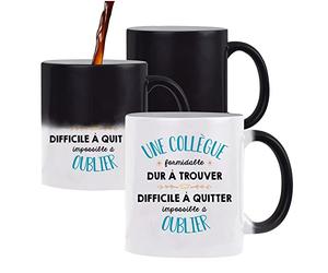 Planetee Mug magique thermoréactif une Formidable Collègue | tasse change couleur chaleur idée cadeau travail collègue départ retraite anniversaire Noël femme