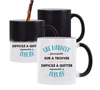Planetee Mug magique thermoréactif une Formidable Manager - Idée Tasse Cadeau Travail Boulot Métier Départ Retraite Collègue