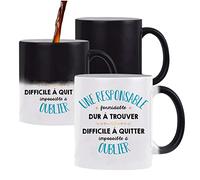 Planetee Mug magique thermoréactif une Formidable Responsable | tasse change couleur chaleur idée cadeau travail collègue départ retraite anniversaire Noël femme