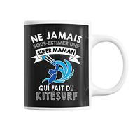 Planetee Mug Maman kitesurf | Tasse drôle pour Mère Kitesurfeuse | idée cadeau anniversaire Noël fête des Mères