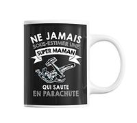 Planetee Mug Maman parachute | Tasse drôle pour Mère Parachutiste | idée cadeau anniversaire Noël fête des Mères