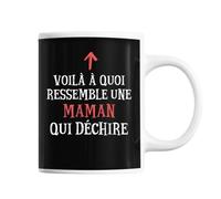 Planetee Mug Maman Qui déchire | Tasse café métier pour collègue de travail ami ou famille | Imprimé en France