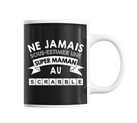 Planetee Mug Maman Scraable | Tasse drôle pour Mère Joueuse de Scraable | idée cadeau anniversaire Noël fête des Mères