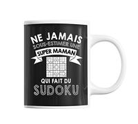 Planetee Mug Maman sudoku | Tasse drôle pour Mère Intellectuelle | idée cadeau anniversaire Noël fête des Mères