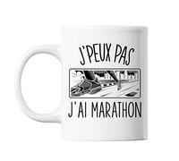 Planetee Mug Marathon | Tasse Cadeau Humour j'peux pas Blanc