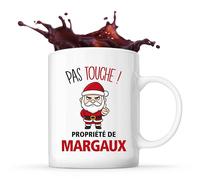 Planetee Mug Margaux Pas Touche Père Noël - Tasse Originale - Secret santa Cadeau Noël Humour Insolite Collègue