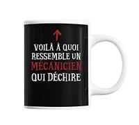 Planetee Mug Mécanicien Qui déchire | Tasse café métier pour collègue de travail ami ou famille | Imprimé en France