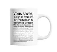 Planetee Mug Médecin Homme Bon ou Mauvais Blanc - Tasse humour métier imprimée en France