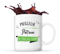 Planetee Mug Meilleur Patron de tous les temps | Idée Tasse Cadeau Travail Boulot Métier Départ Retraite Collègue Homme Anniversaire Noël