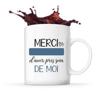 Planetee Mug Merci Anne-Laure d'avoir pris soin de moi | Cadeau Fin d'Année Scolaire Maîtresse Nounou ATSEM Assmat | Cadeau de Remerciement | Tasse Céramique 330 ml