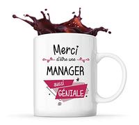 Planetee Mug Merci Manager Géniale | Tasse Idée Cadeau Collègue Travail Retraite