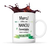 Planetee Mug Merci Nanou Inoubliable Femme | Tasse Idée Cadeau Collègue Travail Retraite