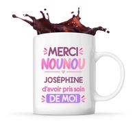 Planetee Mug Merci Nounou Joséphine d'avoir pris soin de moi | Cadeau Fin d'Année Scolaire Nounou Assmat Assistante Maternelle Crèche | Cadeau de Remerciement | Tasse Céramique 330 ml