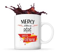 Planetee Mug Merci Pépé Génial | Tasse Idée Cadeau Anniversaire Noël Grand-père Papi