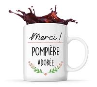 Planetee Mug Merci Pompière Adorée | Tasse Idée Cadeau Collègue Travail Retraite