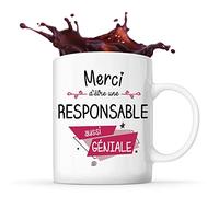 Planetee Mug Merci Responsable Géniale | Tasse Idée Cadeau Collègue Travail Retraite