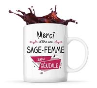 Planetee Mug Merci Sage-Femme Géniale | Tasse Idée Cadeau Collègue Travail Retraite