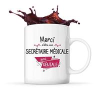 Planetee Mug Merci Secrétaire médicale Géniale | Tasse Idée Cadeau Collègue Travail Retraite