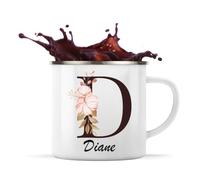Planetee Mug Métal Émaillé Diane | Tasse de Camping 300 ml Recto Verso Passe au Lave-Vaisselle | Randonnée Bivouac Bureau | Cadeau Homme Femme Anniversaire