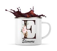 Planetee Mug Métal Émaillé Eleonore | Tasse de Camping 300 ml Recto Verso Passe au Lave-Vaisselle | Randonnée Bivouac Bureau | Cadeau Homme Femme Anniversaire