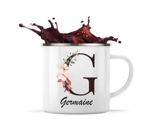 Planetee Mug Métal Émaillé Germaine | Tasse de Camping 300 ml Recto Verso Passe au Lave-Vaisselle | Randonnée Bivouac Bureau | Cadeau Homme Femme Anniversaire