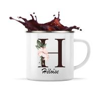 Planetee Mug Métal Émaillé Héloïse | Tasse de Camping 300 ml Recto Verso Passe au Lave-Vaisselle | Randonnée Bivouac Bureau | Cadeau Homme Femme Anniversaire