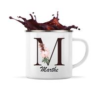 Planetee Mug Métal Émaillé Marthe | Tasse de Camping 300 ml Recto Verso Passe au Lave-Vaisselle | Randonnée Bivouac Bureau | Cadeau Homme Femme Anniversaire
