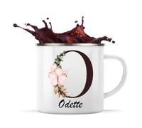 Planetee Mug Métal Émaillé Odette | Tasse de Camping 300 ml Recto Verso Passe au Lave-Vaisselle | Randonnée Bivouac Bureau | Cadeau Homme Femme Anniversaire