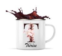 Planetee Mug Métal Émaillé Thérèse | Tasse de Camping 300 ml Recto Verso Passe au Lave-Vaisselle | Randonnée Bivouac Bureau | Cadeau Homme Femme Anniversaire