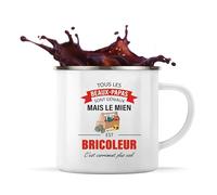 Planetee Mug métallique Beau-Papa Bricoleur | Tasse Originale Cadeau Anniversaire Noël Humour fête des pères