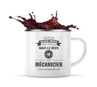 Planetee Mug métallique Beau-Papa Mécanicien | Tasse Originale Cadeau Anniversaire Noël Humour fête des pères