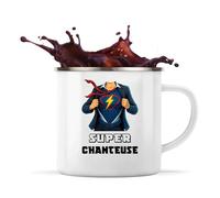 Planetee Mug metallique Super Chanteuse | Tasse Originale Cadeau Anniversaire Noël Humour fête des mères