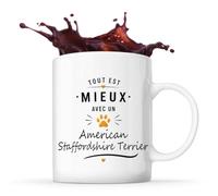 Planetee Mug Mieux avec un American Staffordshire Terrier Cadeau Chien Lover
