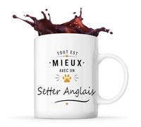 Planetee Mug Mieux avec un Setter Anglais Cadeau Chien Lover Dog Mum