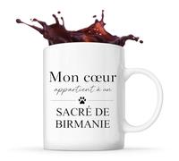 Planetee Mug Mon coeur Sacré de Birmanie Cadeau Chat Lover