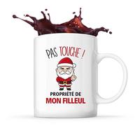 Planetee Mug Mon Filleul Pas Touche Père Noël - Tasse Originale - Secret santa Cadeau Noël Humour Insolite Collègue